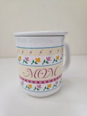 Vintage Giftco Moms Are The Nicest People Mug With Lid Floral Coffee Cup